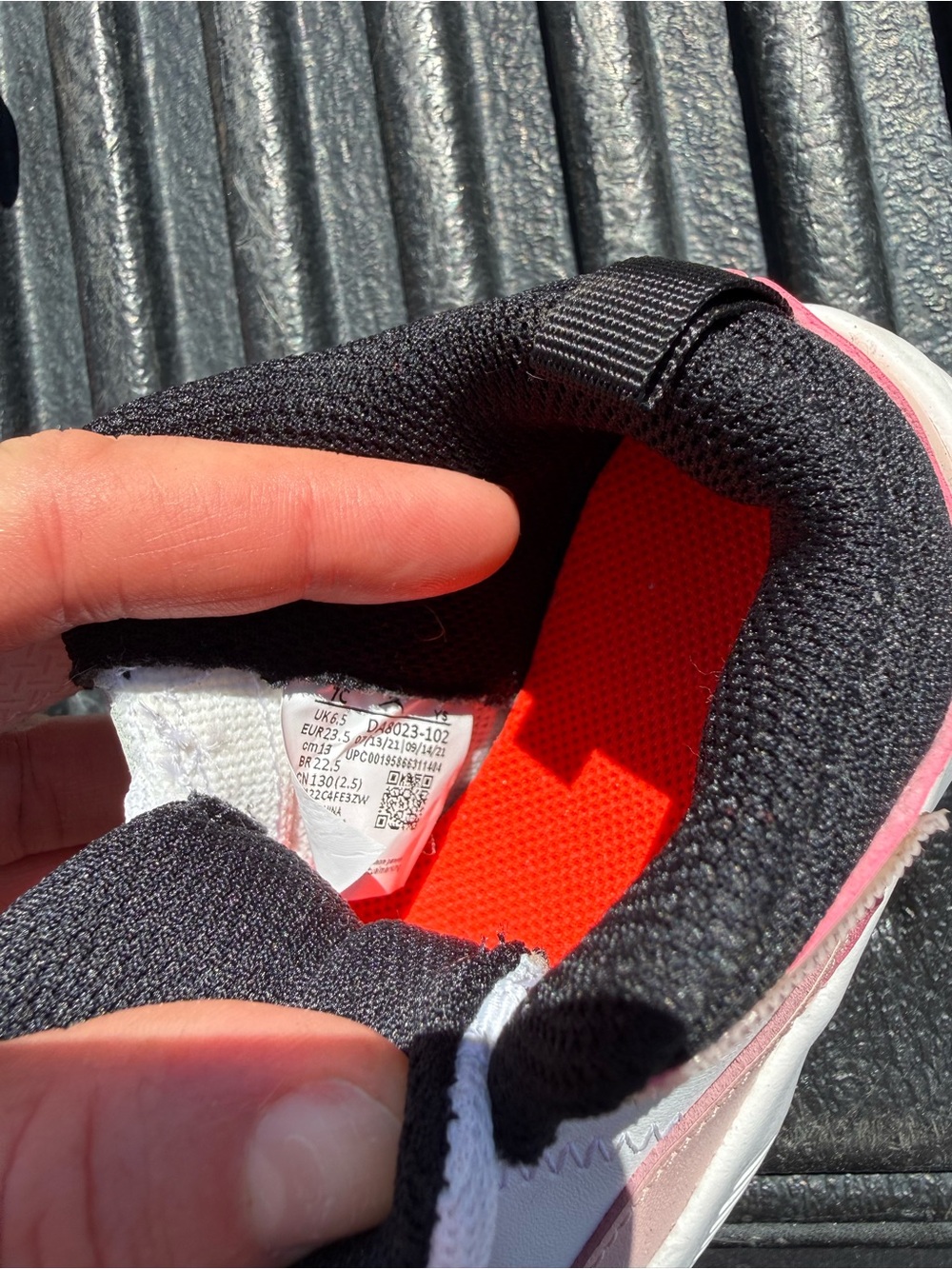 Nike Kids' Pink and White Strap Sneaker - Picture 4 of 4